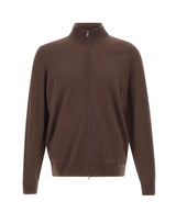 BOSS Cardigan in lana con zip BROWN Uomo 