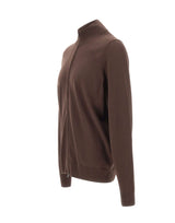 BOSS Cardigan in lana con zip BROWN Uomo 
