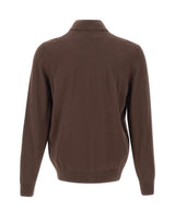 BOSS Cardigan in lana con zip BROWN Uomo 