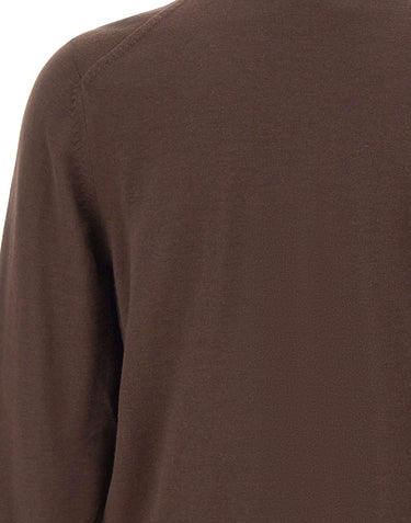 BOSS Cardigan in lana con zip BROWN Uomo 