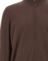 BOSS Cardigan in lana con zip BROWN Uomo 