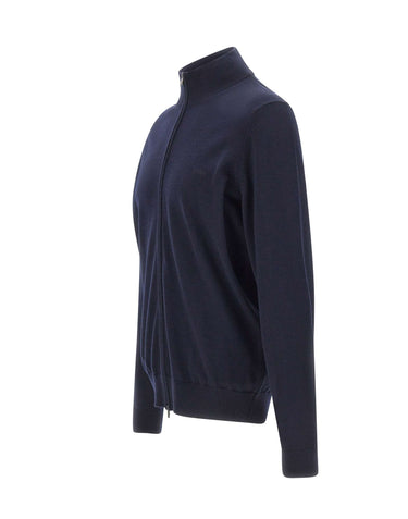 BOSS Cardigan in lana con zip BLUE Uomo 