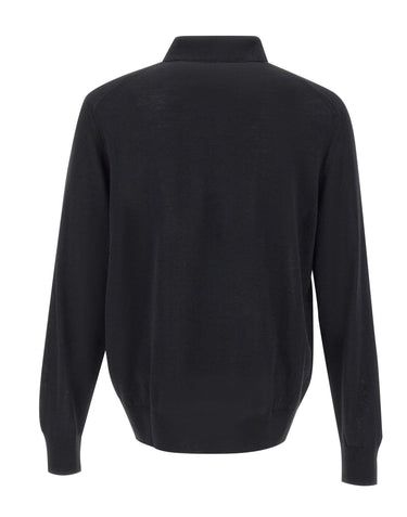 BOSS Polo in lana vergine BLACK Uomo 
