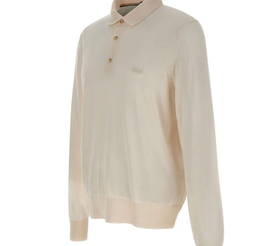BOSS Polo in lana vergine WHITE Uomo 
