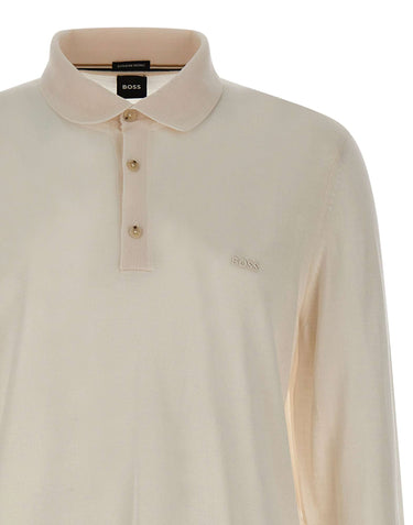 BOSS Polo in lana vergine WHITE Uomo 
