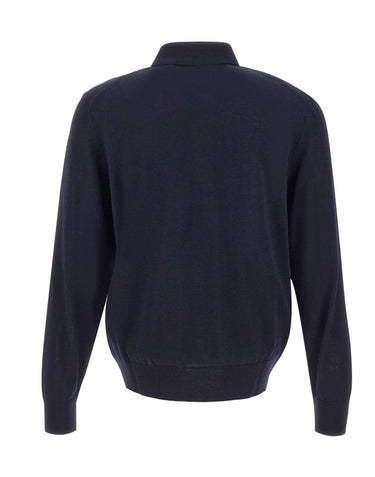 BOSS Polo in lana vergine BLUE Uomo 