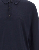 BOSS Polo in lana vergine BLUE Uomo 
