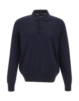 BOSS Polo in lana vergine BLUE Uomo 