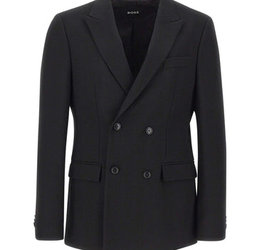 BOSS Blazer doppiopetto "Houston" in lana vergine REDA BLACK Uomo 