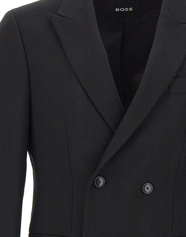 BOSS Blazer doppiopetto "Houston" in lana vergine REDA BLACK Uomo 