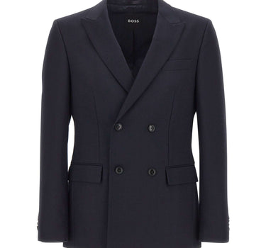 BOSS Blazer doppiopetto "Houston" in lana vergine REDA BLUE Uomo 