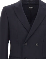 BOSS Blazer doppiopetto "Houston" in lana vergine REDA BLUE Uomo 