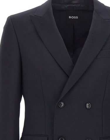 BOSS Blazer doppiopetto "Houston" in lana vergine REDA BLUE Uomo 