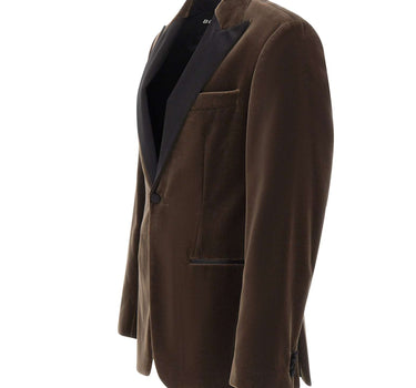 BOSS Blazer "Hutson" con dettagli in raso BROWN Uomo 