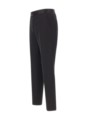 BOSS Pantaloni "Genius" con dettagli in seta BLACK Uomo 