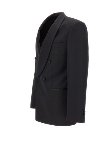 BOSS Blazer slim fit in lana vergine BLACK Uomo 