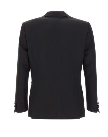 BOSS Blazer slim fit in lana vergine BLACK Uomo 