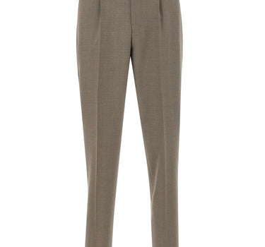 BOSS Pantaloni in lana vergine relaxed fit BROWN Uomo 