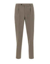 BOSS Pantaloni in lana vergine relaxed fit BROWN Uomo 