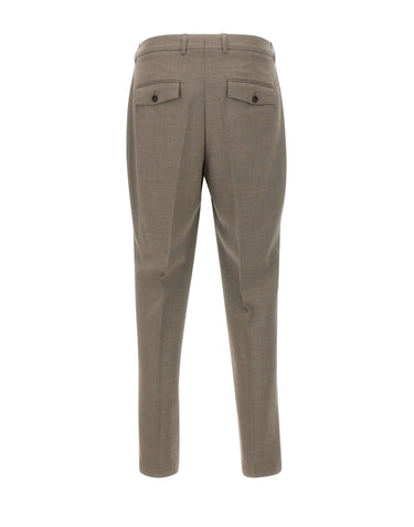 BOSS Pantaloni in lana vergine relaxed fit BROWN Uomo 
