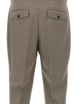 BOSS Pantaloni in lana vergine relaxed fit BROWN Uomo 