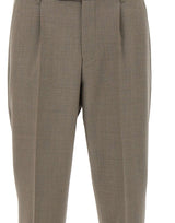 BOSS Pantaloni in lana vergine relaxed fit BROWN Uomo 