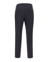 BOSS Pantaloni in lana vergine relaxed fit BLUE Uomo 