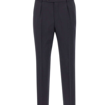 BOSS Pantaloni in lana vergine relaxed fit BLUE Uomo 