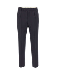 BOSS Pantaloni in lana vergine relaxed fit BLUE Uomo 
