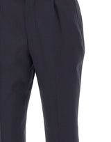 BOSS Pantaloni in lana vergine relaxed fit BLUE Uomo 