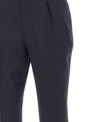 BOSS Pantaloni in lana vergine relaxed fit BLUE Uomo 