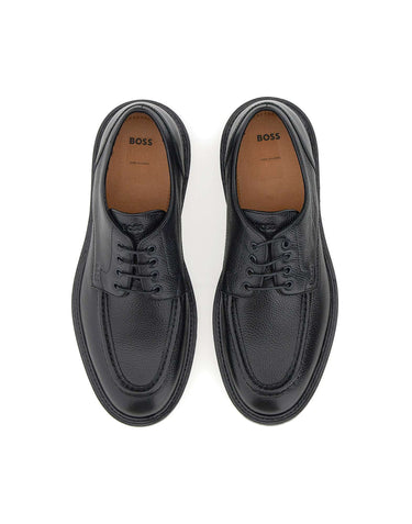 BOSS Stringate in pelle con suola carrarmato BLACK Uomo 