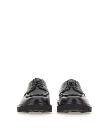 BOSS Stringate in pelle con suola carrarmato BLACK Uomo 