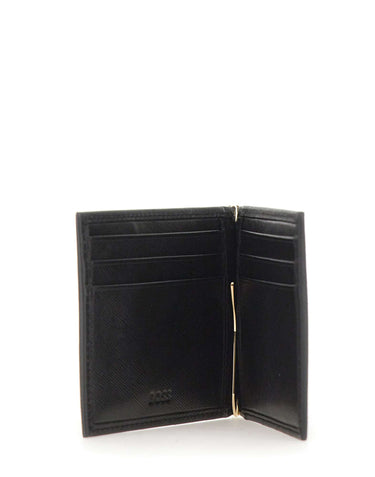 BOSS Portafogli in pelle saffiano BLACK Uomo 