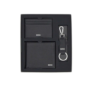 BOSS Set regalo di piccola pelletteria da tre pezzi BLACK Uomo 
