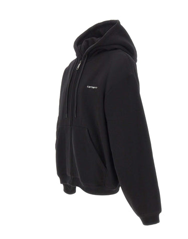 CARHARTT WIP Felpa "Hooded Ebbert" BLACK Uomo 