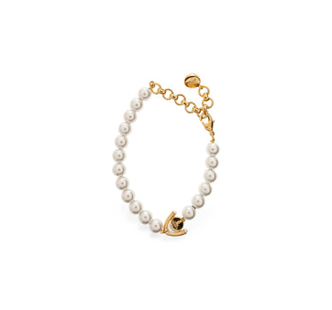 CASABLANCA "Lotus Pearl Bracelet" WHITE Donna 