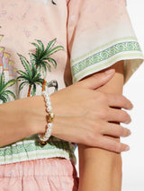 CASABLANCA "Lotus Pearl Bracelet" WHITE Donna 