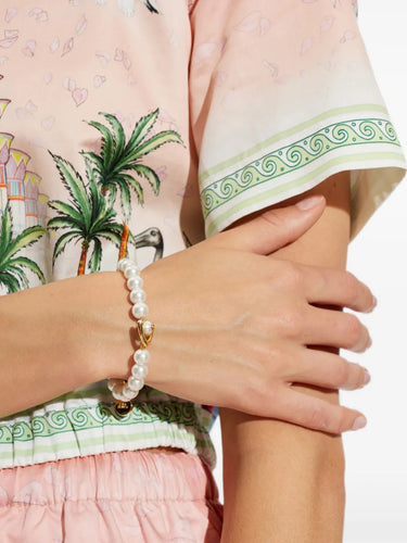 CASABLANCA "Lotus Pearl Bracelet" WHITE Donna 