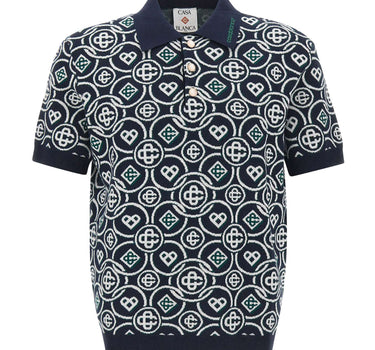 CASABLANCA Polo con monogramma BLUE Uomo 
