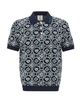 CASABLANCA Polo con monogramma BLUE Uomo 