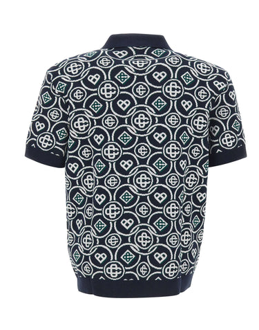 CASABLANCA Polo con monogramma BLUE Uomo 
