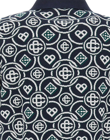CASABLANCA Polo con monogramma BLUE Uomo 