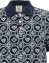 CASABLANCA Polo con monogramma BLUE Uomo 