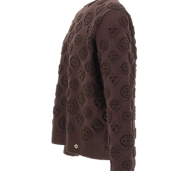 CASABLANCA Maglia con texture monogram BROWN Uomo 