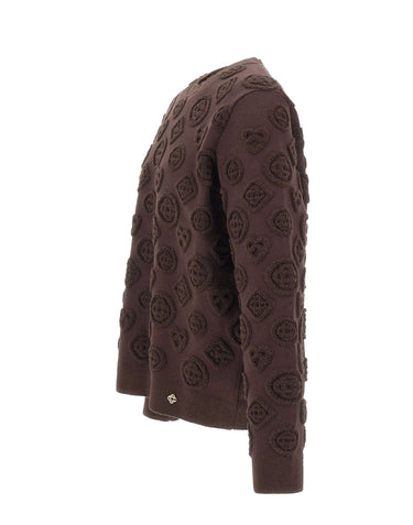 CASABLANCA Maglia con texture monogram BROWN Uomo 