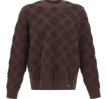 CASABLANCA Maglia con texture monogram BROWN Uomo 