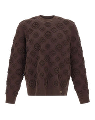 CASABLANCA Maglia con texture monogram BROWN Uomo 