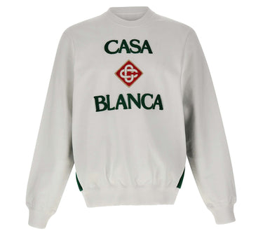 CASABLANCA Felpa con ricamo bouclé WHITE Uomo 