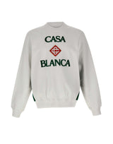 CASABLANCA Felpa con ricamo bouclé WHITE Uomo 